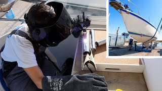 Abandoned boat restoration project: New P-Bracket & Learning to Weld | SAILING SEABIRD Ep.71