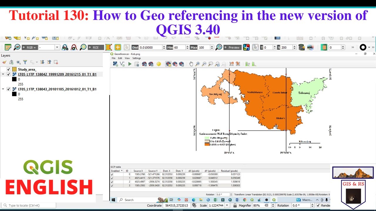 How to geo referencing of Raster map in QGIS - YouTube