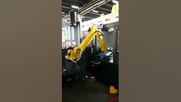 Fanuc robot loads and unloads parts on Doosan lathe -  Kielce Trade Fairs - Dematec