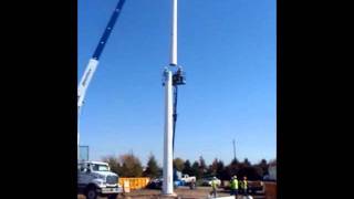 Wind Tower Installation - 100 Monopole Part 1