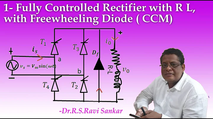 1-Ph. Fully Controlled Converter with RL load with Freewheeling Diode  (CCM)