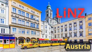 Linz, Austria.  Walking Tour UHD. Walk 4k .