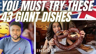 🇬🇧BRIT Rugby Fan Reacts To 43 GIANT FOODS TO EAT IN YOUR LIFETIME!