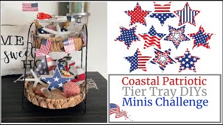 Coastal Patriotic Tier Tray Decor/ Crafting By Corie Minis Challenge/