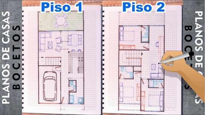 Dibujo profesional detallado de un diseño plano de casa estilo