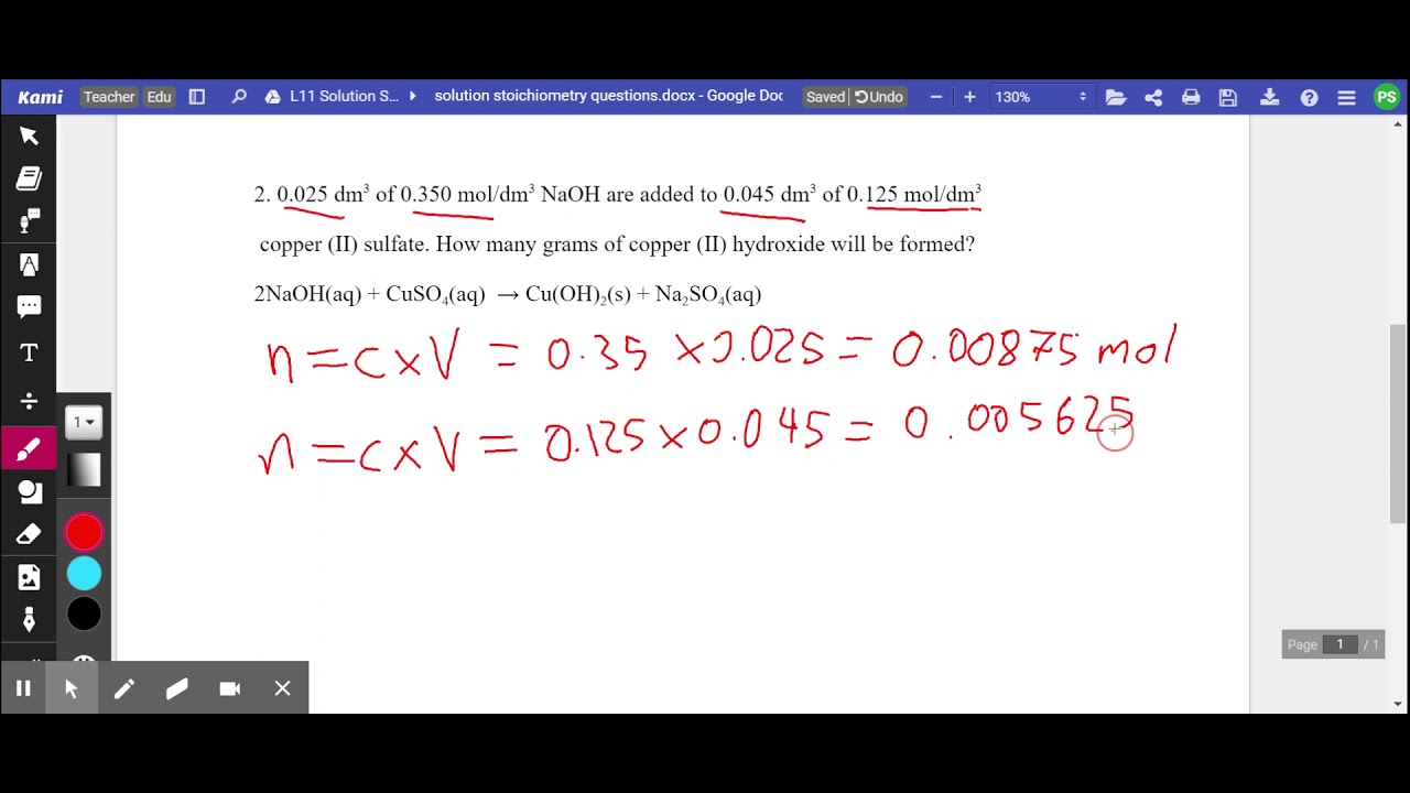 iGCSE and IB Stoichiometry: Limiting Reagent Part 1