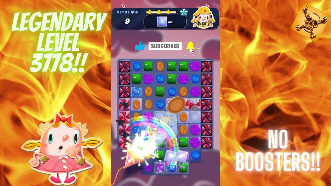 How to clear Candy Crush Saga Level 3778 without Boosters YouTube