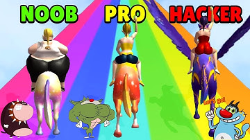 NOOB vs PRO vs HACKER Fat 2 Fit Unicorn Android iOS Oggy And Jack Voice