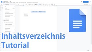Inhaltsverzeichnis erstellen - Google Docs Tutorial