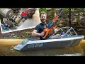 Chainsaw Powered Mini Jet Boat Test. Steering and Trim!