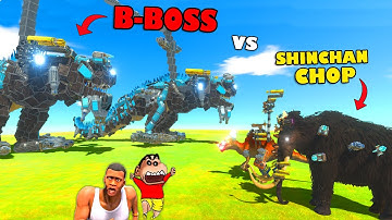 GIGA GIANT B-BOSS MONSTERS vs ARMY KILLER and MECHA MAMMOTH in Animal Revolt Battle Simulator | CHOP