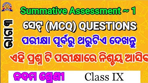 Set Theory MCQ Practice 9th Class / Omr Questions/ #9thclassmath