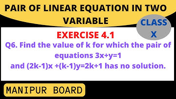 PAIR OF LINEAR EQUATION INTWO VARIABLES || CLASS X  EX.4.1 Q.6 || MANIPUR BOARD || GPS MANIPUR