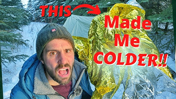 How An EMERGENCY Blanket Almost KILLED me! | Winter Camping FAIL!