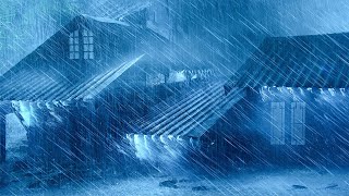 Fall Asleep Fast in 3 Minutes on Stormy Night | Heavy Rainstorm on Tin Roof, Strong Thunder & Wind