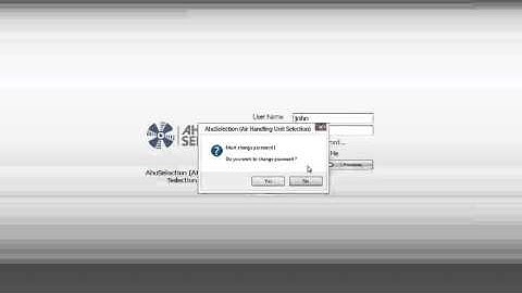 AHU Selection - (Air Handling Unit Selection) - Defining User