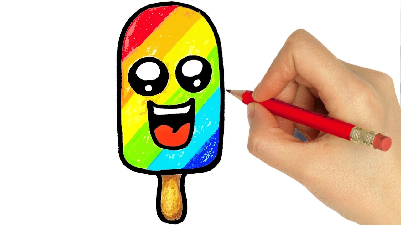 HOW TO DRAW ICE CREAM kawaii, como desenhar um sorvete, como dibujar un  Helado, dessiner une glace 