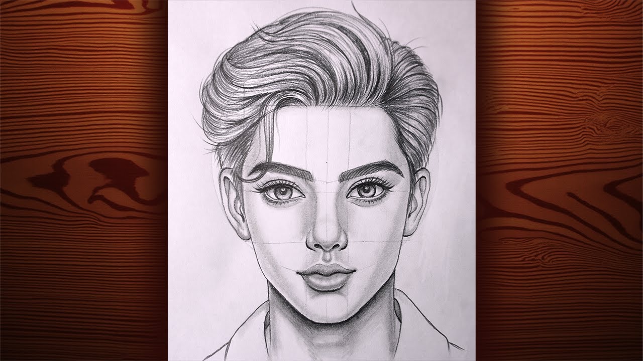 How to Draw a Portrait Using the Loomis Method  Male face portrait drawing tutorial