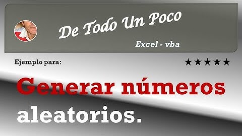 Generar números aleatorios.