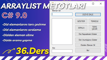 Uygulamalarla C# - 36.Ders: ArrayList Metotları