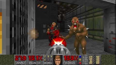 Ultimate Doom: E1M7 - Computer Station. Gameplay 100%