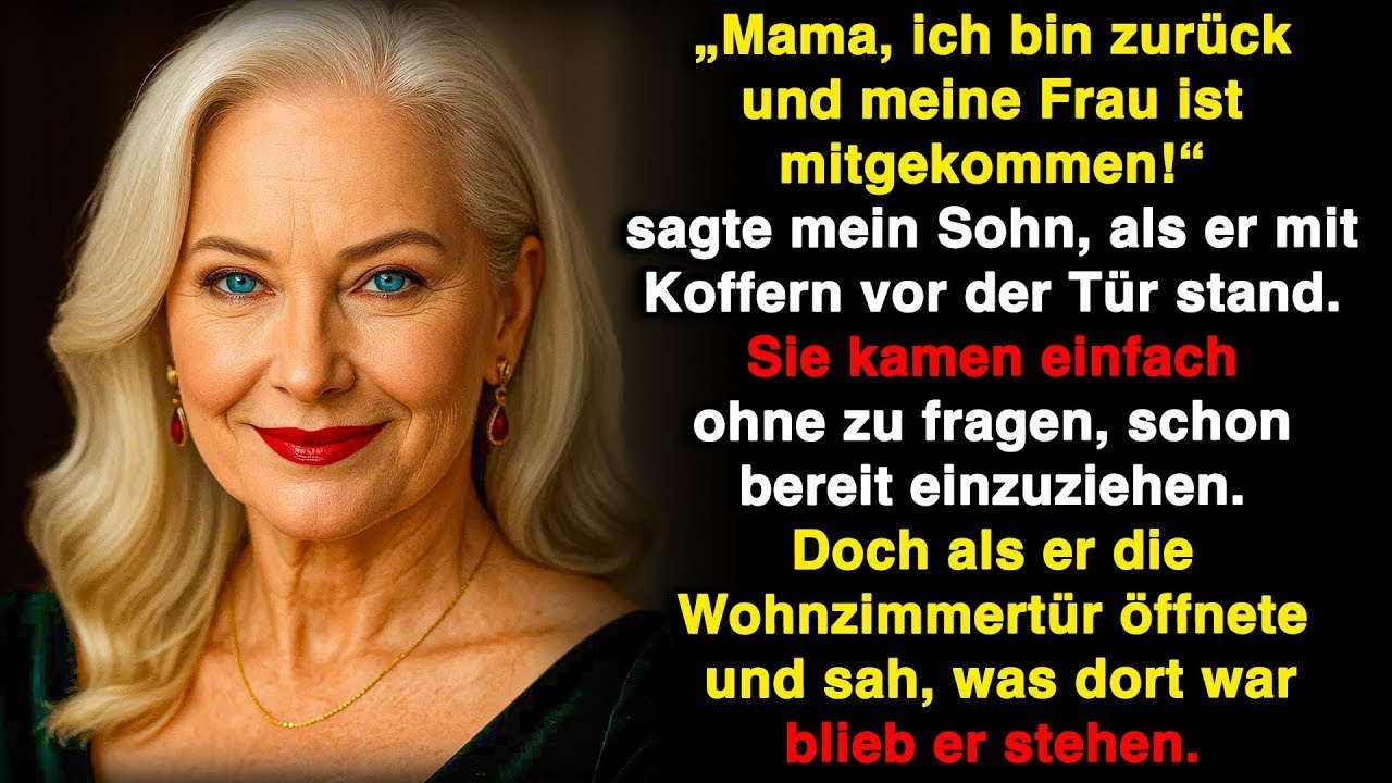 Mein Sohn stand mit Koffern vor der Tür and sagte: „Mama, ich komme zurück“ – ohne zu fragen. Seine Frau begann, mein Haus zu inspizieren, als wäre es ihres. Erst in der Nacht hörte ich, wie sie...
