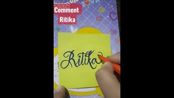 how to write ✍️ ritika💝 name cursive handwriting #youtubeshorts #youtube #ytshorts