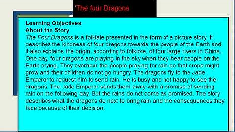 Class 3 English Reader Ch- 4 The four Dragons Introductory Video By Anuradha Chatterjee 2-11-2020