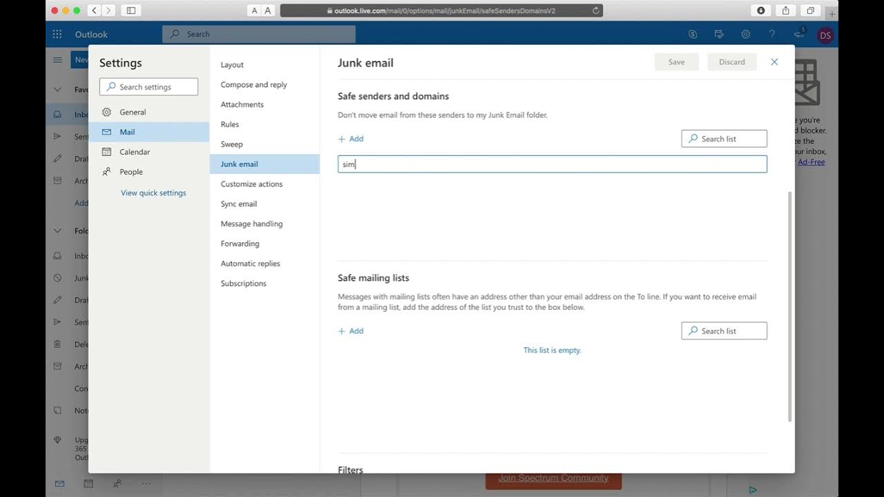 How to set up filter in Outlook YouTube
