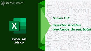 Excel 365 : Sesión 12.9 - Insertar niveles anidados de Subtotales Excel 365 : Sesión 12.9 - Insertar niveles anidados de Subtotales