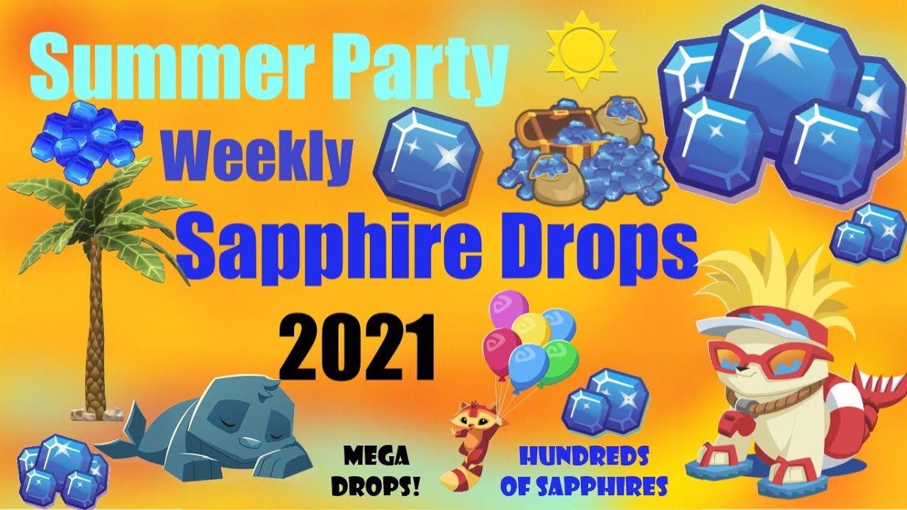 Summer Party WEEKLY Sapphire Drops Announcement | GIANT MEGA DROPS Animal Jam