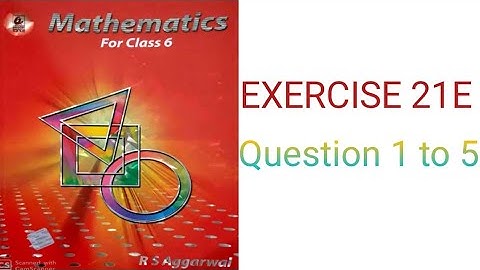 class 6 math (rs aggarwal) exercise 21E question 1 to 5 solution||Area