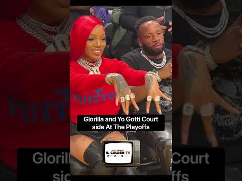 Glorilla And Yo Gotti Court Side At The Playoffs