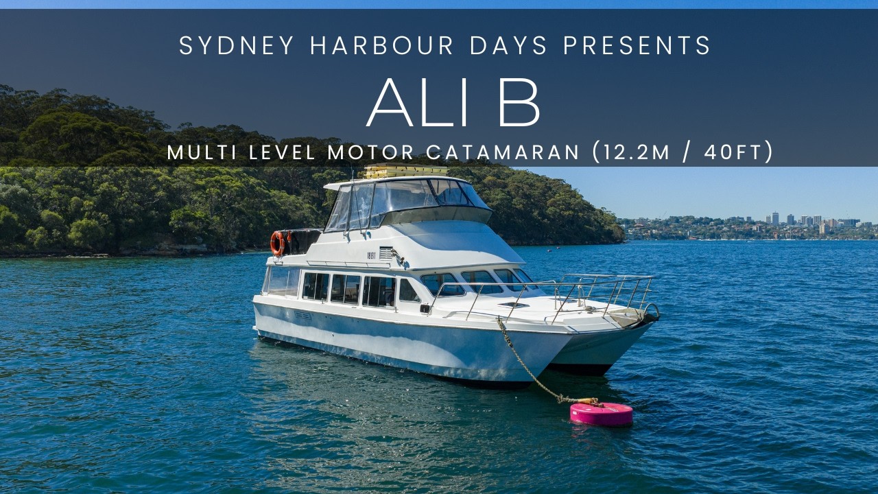 Ali B | 12.2m / 40ft Catamaran Lifestyle Video | Sydney Harbour Boat Hire