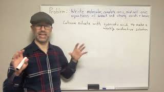 Net ionic equation acid base reaction:  Calcium nitrate and hydroiodic acid