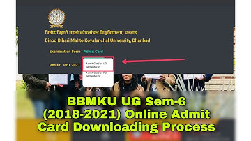 UG SEM 6 (2018-2021) Online Admit Card Downloading Process | BBMKU | Dhanbad | Jharkhand | VSZ