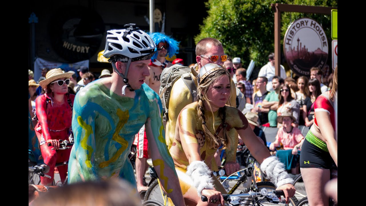 Seattle Fremont Solstice Naked Bike Ride NSFW - YouTube