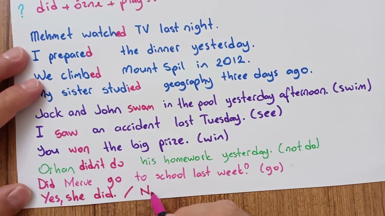 PAST SIMPLE TENSE 2 - 'dili Geçmiş Zaman 2 Kolay Anlatımı 