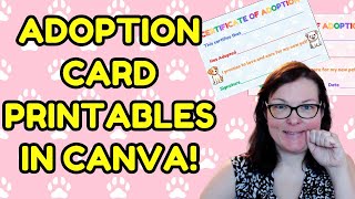 How to Make Adoption Card Printables in Canva to Make Money on Etsy | Crafty Becky Tutorials