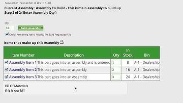 Ordering Needed Assembly Parts