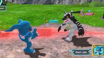 Digimon World: Next Order Veemon and Wormon vs Black Gabumon