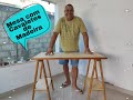 MESA/ESCRIVANINHA COM CAVALETES DE MADEIRA #diy