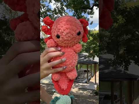 Cuddly crochet axolotls I made 😌 #crochet #crocheting #axolotl #handmade #cute
