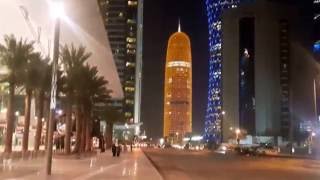 Amazing Qatar Skyscrapers Sparkle at Night ❦