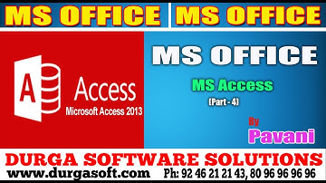 MS office Tutorial || Ms Access Part- 4 by Pavani
