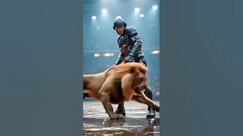 Lion vs robot warrior fusion 😱| #fusion #ai #lion #war #warrior #robot