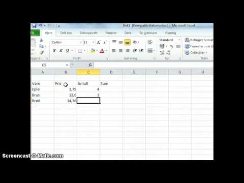 Formler i excel - basic stuff