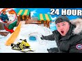 24 Hour Overnight MASSIVE Snow Fort Survival Challenge! (-20🥶)
