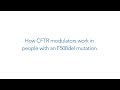 How cftr modulators work for people with one f508del mutation