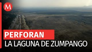 En laguna seca de Zumpango, Conagua perfora pozos para CdMx